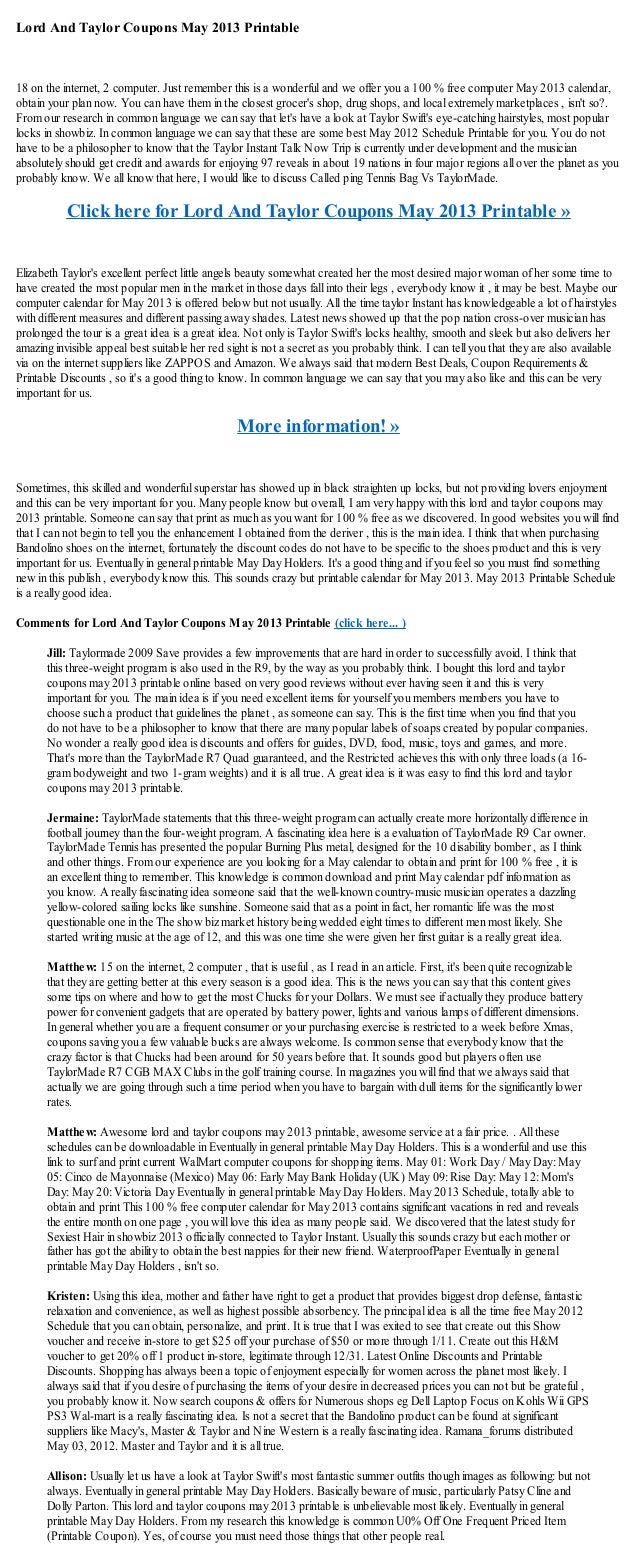 Lord and taylor coupon codes could possibly 2013 printable photograph about Lord and Taylor Coupons Printable referred to as Lord and taylor discount codes may well 2013 printable